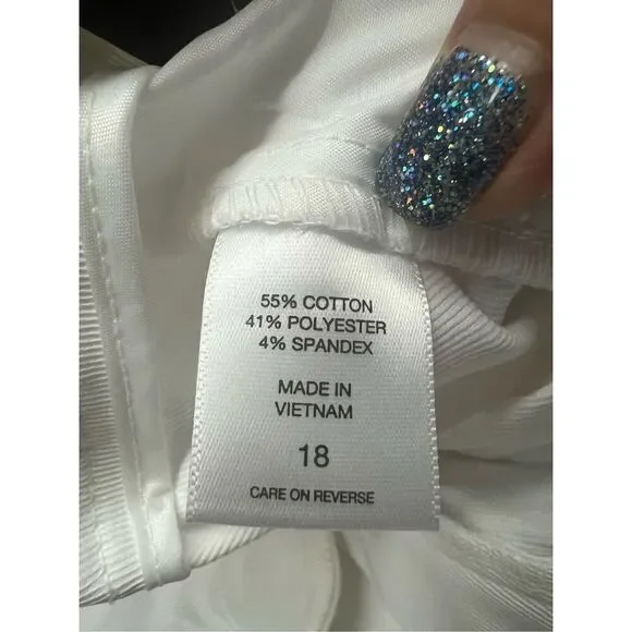 New York & Co 7Th Ave. White Crop Pants Sz 18 NWT - Picture 5 of 7